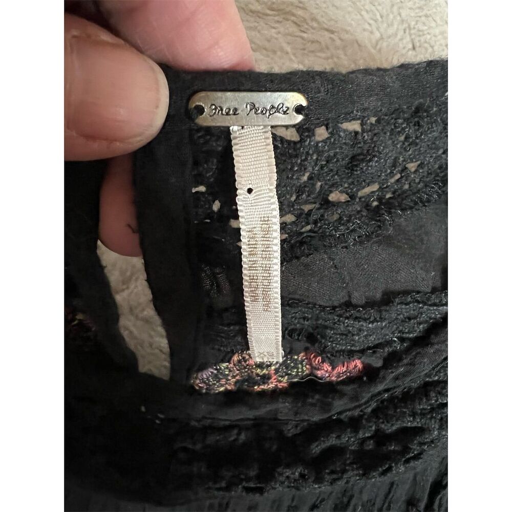 Free People Women's M Black Embroidered Shift Dress Party Cocktail - Picture 9 of 12